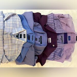 Lot of 4 Men’s 100% Cotton Button-Down Dress Shirts Calvin Klein Banana Republic